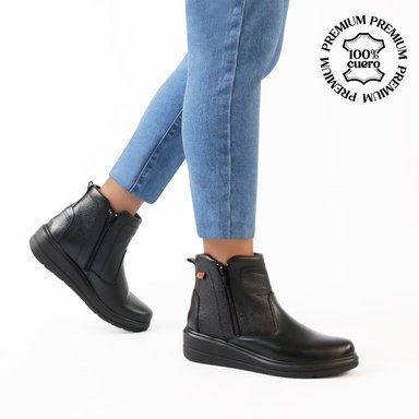 BOTINES CONFORT MUJER ECCO SPLIT02 NEGRO CUERO NATURAL - 1