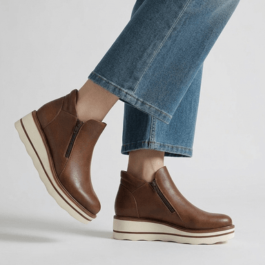 BOTINES CASUAL MUJER ECCO LUANNA07 TOSTADO CUERO NATURAL - 1