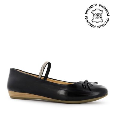 BALLERINAS MUJER ECCO CIARA06 NEGRO CUERO CHAROL - 1