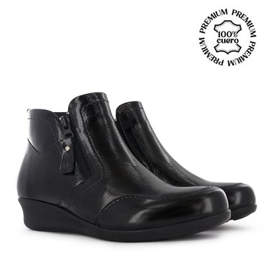 BOTINES CONFORT MUJER ECCO ANTONIA55 NEGRO/CHA CUERO CHAROL - 1