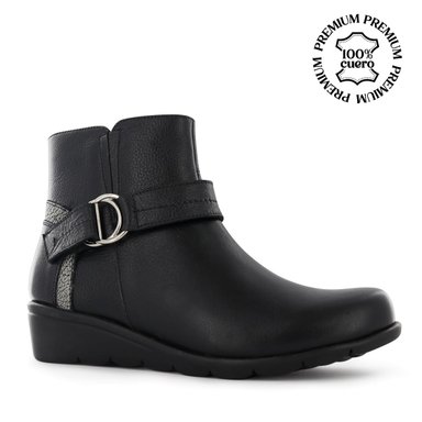 BOTINES CONFORT MUJER ECCO FLEXXI14 NEGRO CUERO NATURAL - 1