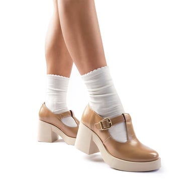 ZAPATOS T-STRAP MUJER ECCO OLETTA02 PECANA CUERO CHAROL - 1
