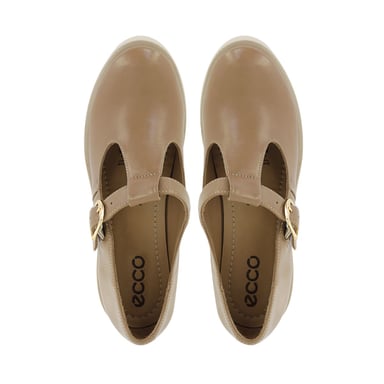 ZAPATOS T-STRAP MUJER ECCO OLETTA02 PECANA CUERO CHAROL - 6