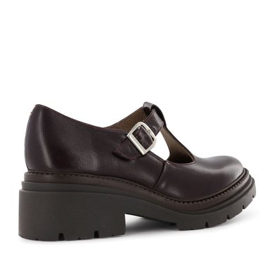 ZAPATOS T-STRAP MUJER CAMILLE04 GUINDA CUERO - 3