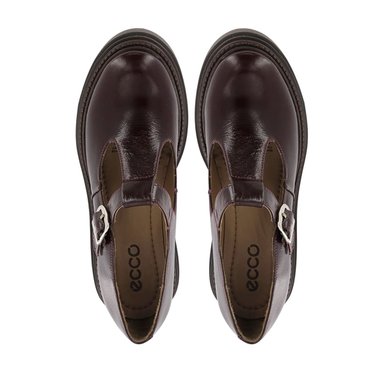 ZAPATOS T-STRAP MUJER CAMILLE04 GUINDA CUERO - 5