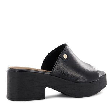 SANDALIAS CON TACO ECCO CUERO CHAROL MUJER DOME02 NEGRO - 3