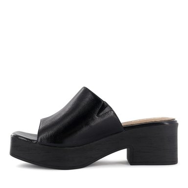 SANDALIAS CON TACO ECCO CUERO CHAROL MUJER DOME02 NEGRO - 4