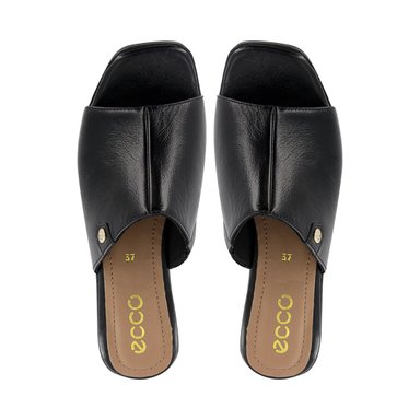 SANDALIAS CON TACO ECCO CUERO CHAROL MUJER DOME02 NEGRO - 5