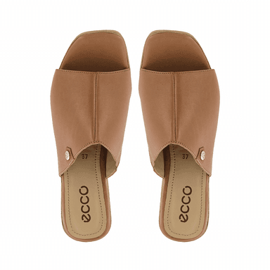 SANDALIA CON TACO ECCO CUERO MUJER DOME02 TOFFEE - 5