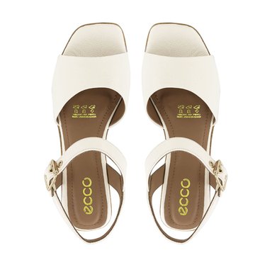 SANDALIAS CON TACO ECCO CUERO MUJER DOME03 MARFIL - 5