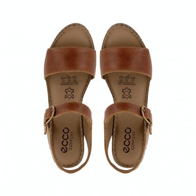 SANDALIAS CON TACO ECCO CUERO MUJER TRIANA07 COBRE - 5