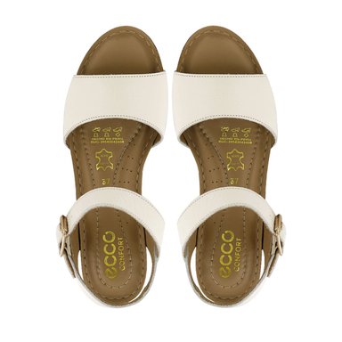 SANDALIA TACO ECCO CUERO MUJER MIKA04 MARFIL - 5