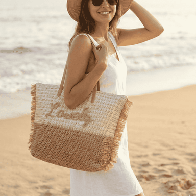 BOLSO DE PLAYA MUJER CAMEL NAIA15