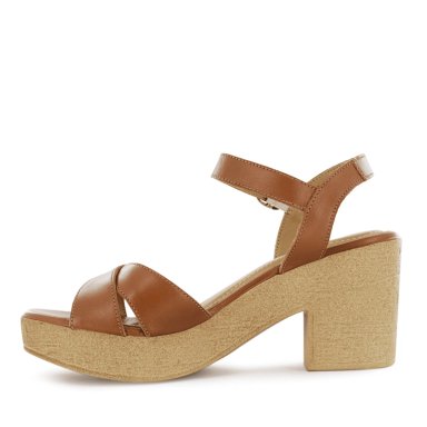 SANDALIA TACO ECCO CUERO MUJER CARAMELO ANALU11 - 5