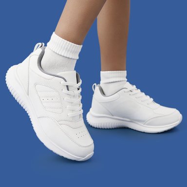 ZAPATILLA ESCOLAR CUERO IMPULS UNISEX BLANCO DELTA07 - 1