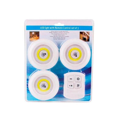 ILUMINADOR BLANCO LUZ LED X 3 FENIX IMPORT COB CONTROL REMOTO PILAS AAA