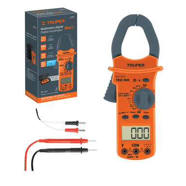 MULTÍMETRO TRUPER MUT-202 MULTITESTER DIGITAL GANCHO PINZA