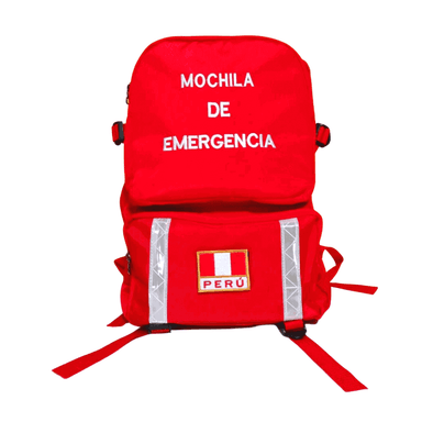 MOCHILA EMERGENCIA ROJO CON CINTA REFLECTIVA