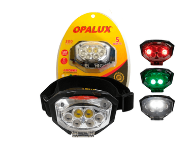 LINTERNA FRONTAL OPALUX ULTRA BRILLANTE 300LM 5W 40M A PILAS - 1