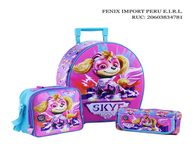 SET MALETA RANGER GRANDE EVA 3D PAW PATROL NIÑA SCOOL - 1
