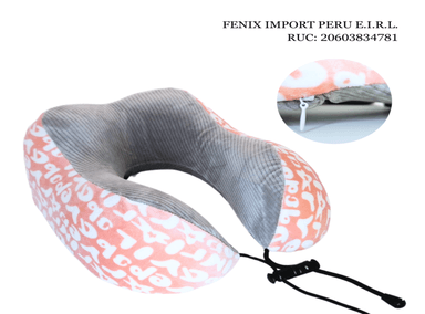 ALMOHADA ROSADO DE ESPUMA CUELLO ESTAMPADO