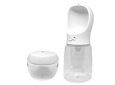 BOTELLA PERRO Y GATO AGUA 2 EN 1 PORTÁTIL MULTIFUNCIONAL 550ML BLANCO