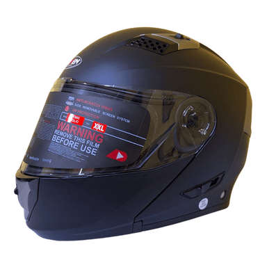 CASCO HOKEN NEGRO MATE FF866 MODULAR DOBLE VISOR TALLA XXL - 1