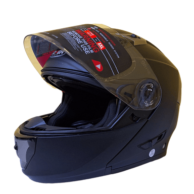 CASCO HOKEN NEGRO MATE FF866 MODULAR DOBLE VISOR TALLA XXL - 2