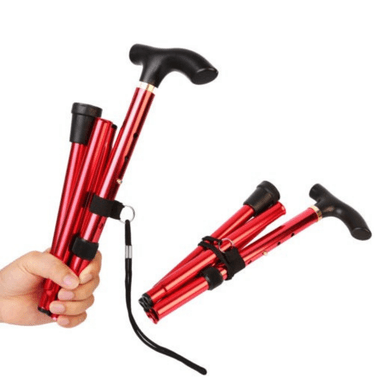 BASTÓN PLEGABLE ORTOPÉDICO ALUMINIO ROJO