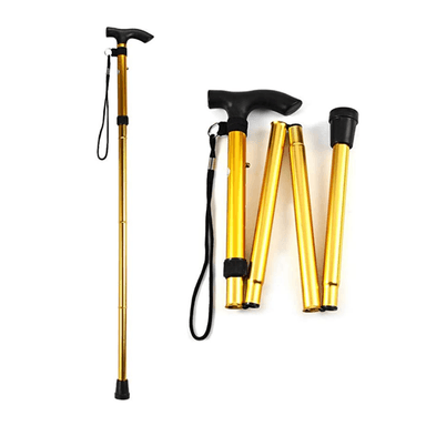 BASTÓN PLEGABLE ORTOPÉDICO ALUMINIO AMARILLO