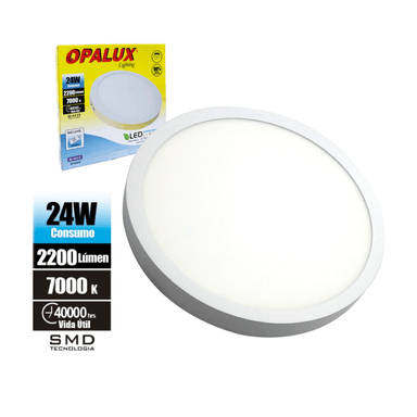 PANEL LED OPALUX OP-R2419 24 WATTS CIRCULAR LUZ BLANCA FRÍA
