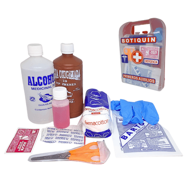 BOTIQUIN TRANSPARENTE PORTATIL PRIMEROS AUXILIOS TIPO MALETA