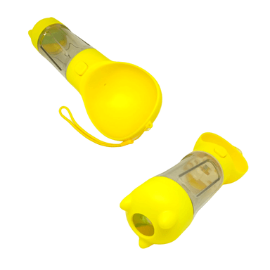 BEBEDERO MULTIFUNCIONAL PORTÁTIL MASCOTA 3 EN 1 AMARILLO