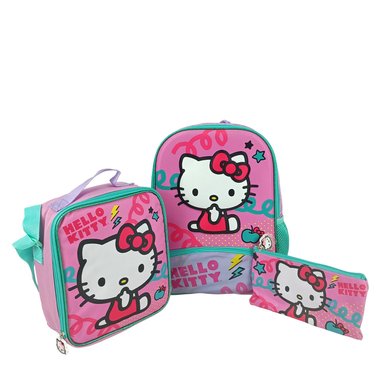 SET MOCHILA DELUXE A4 SCOOL RANGER - HELLO KITTY - 1