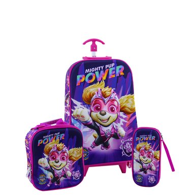 SET MALETA FULL 3D EVA TRIPLE RUEDA SCOOL RANGER - PAW PATROL NIÑA