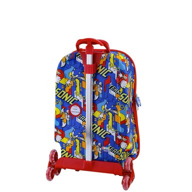 SET MALETA SCOOL FULL 3D EVA TRIPLE RUEDA RANGER SONIC - 2
