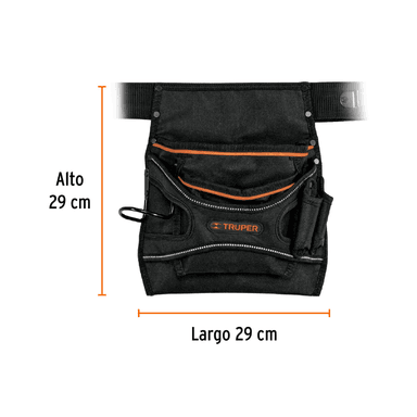 CANGURO TRUPER POHE-13N PORTAHERRAMIENTAS CINTURON AJUSTABLE COMPARTIMIENTOS NEGRO - 2