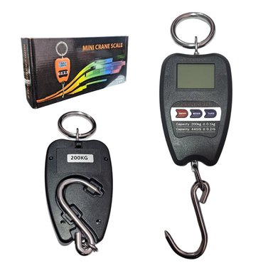 BALANZA COLGANTE MINI CRANE SCALE 200KG DIGITAL NEGRO