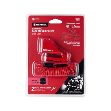 CANDADO PARA DISCO DE MOTOCICLETA 10MM HERMEX CB-100