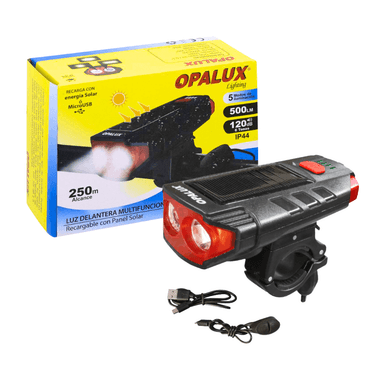 LINTERNA MULTIFUNCIONAL CON TIMBRE PARA BICICLETA OPALUX OP-HL329B - 1
