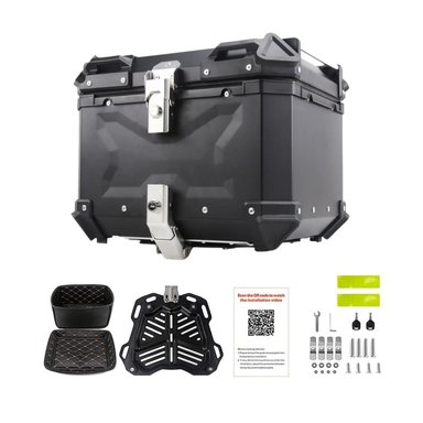 CAJUELA DE ALUMINIO DE 55L DE CAPACIDAD Y RESPALDAR PARA MOTO MOTOON