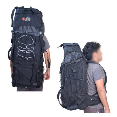 MOCHILA CAMPERA IMPERMEABLE EXPANDIBLE TREKKING 80 + 10 LITROS STEVENS NEGRO - 2