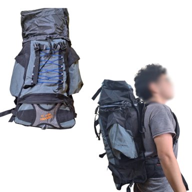 MOCHILA CAMPERA IMPERMEABLE EXPANDIBLE TREKKING 60 + 5 LITROS STEVENS PLOMO - 2