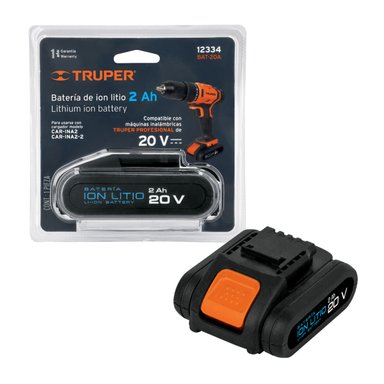 BATERIA ION DE LITIO RECARGABLE 20V 2AH TRUPER PRO BAT-20A