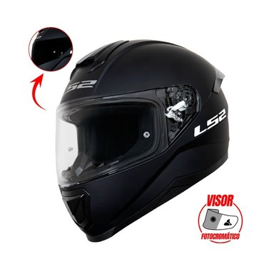 CASCO CON VISOR FOTOCROMATICO LS2 SOLID NEGRO MATE VPHOTOCROM FF802 TALLA L-ECE2206 - 2