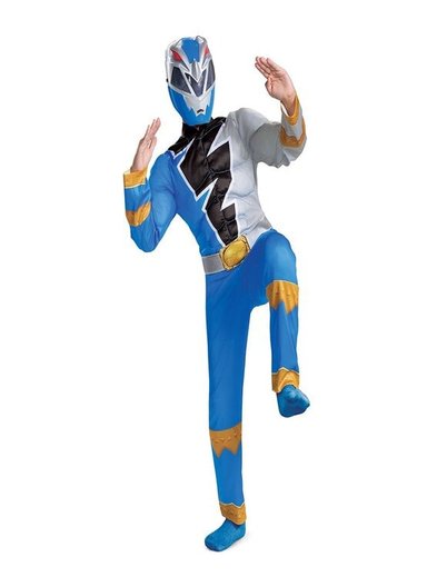DISFRAZ NIÑO DISGUISE AZUL POWER RANGER BLUE DINO FURY TALLA S 4-6