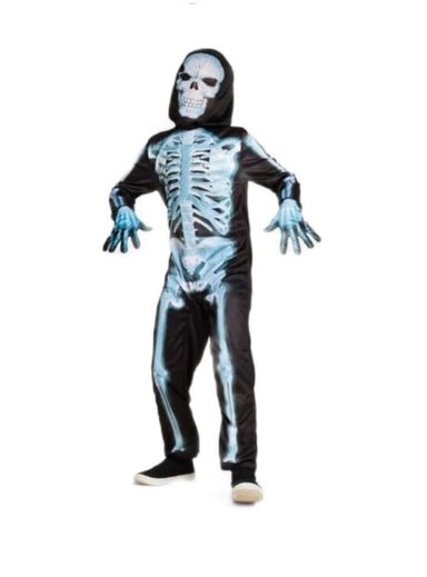 DISFRAZ UNISEX SLEEK MULTICOLOR CALAVERA X-RAY ESQUELETO EEK TALLA S 6-7