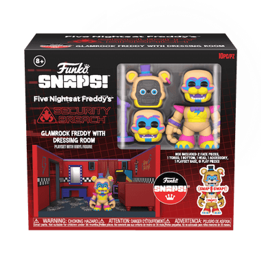 FIGURA FUNKO FIVE NIGHTS AT FREDDY SNAPS! GLAMROCK FREDDY WITH DRESSING ROOM PLAYSET - 2