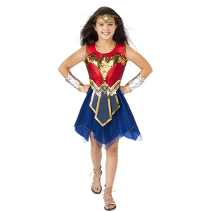 WONDER WOMAN MUJER MARAVILLA RUBIES NIÑOS TALLA S (4T-6T)