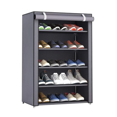 ZAPATERA ARMABLE DE 5 NIVELES CON DISEÑO GRIS